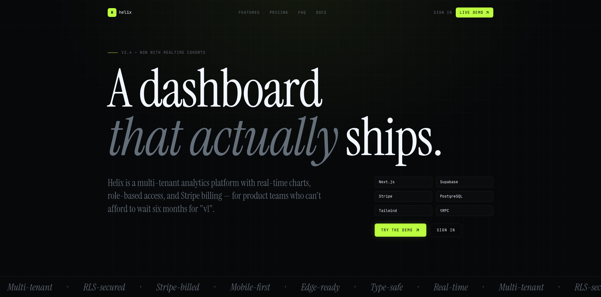 SaaS Dashboard screenshot 1